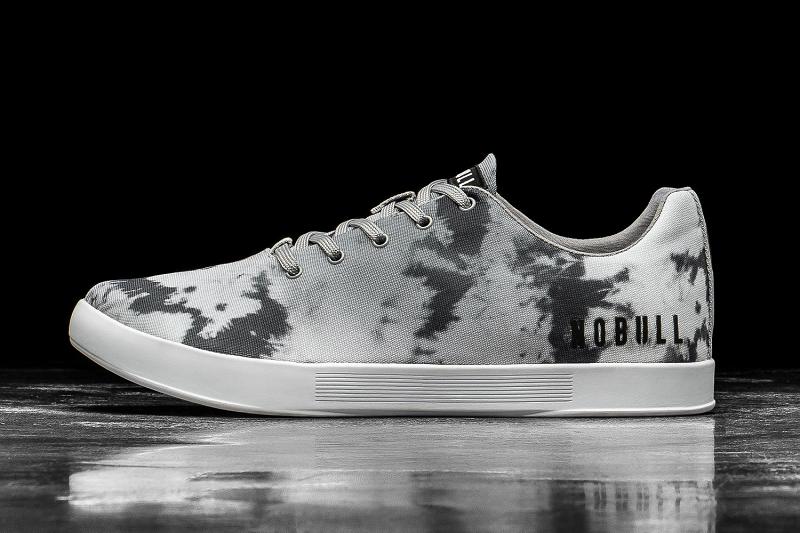 Dark / Grey Nobull Cloud Tie-Dye Canvas Men\'s Trainers | CA K1228O